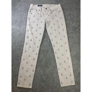 J.Crew Toothpick Ankle Jeans Women's Size 27 Gray Beaded Skinny Pants  B2